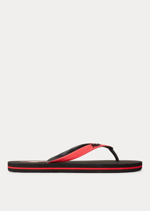 Ralph Lauren Whitlebury II Flip-Flop Černé Červené | DyZ3NdGB