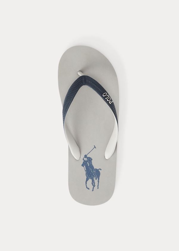 Ralph Lauren Whitlebury II Flip-Flop Šedé Tmavě Blankyt | L1UdiAnV