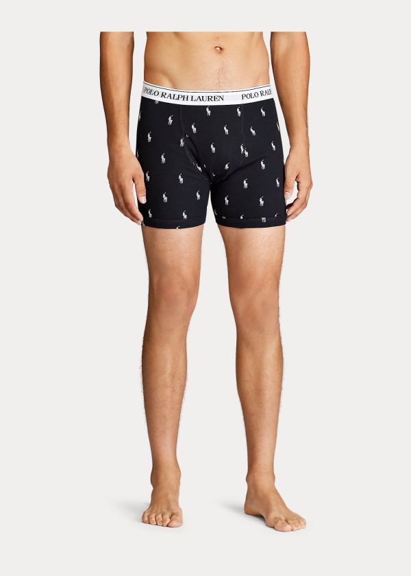 Ralph Lauren Wicking Boxerské Brief 3-Pack Černé Bílé Šedé | 9foryBrF