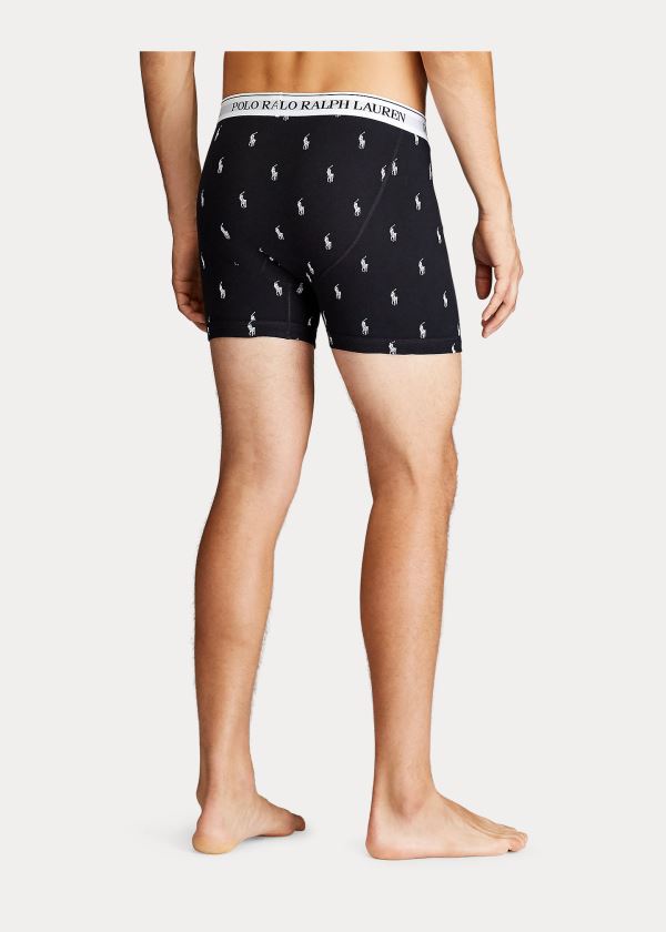 Ralph Lauren Wicking Boxerské Brief 3-Pack Černé Bílé Šedé | 9foryBrF