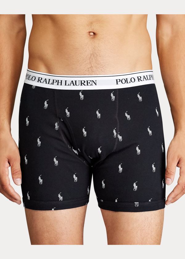 Ralph Lauren Wicking Boxerské Brief 3-Pack Černé Bílé Šedé | 9foryBrF