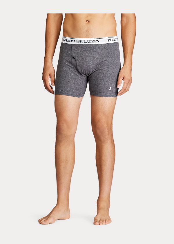 Ralph Lauren Wicking Boxerské Brief 3-Pack Černé Bílé Šedé | 9foryBrF