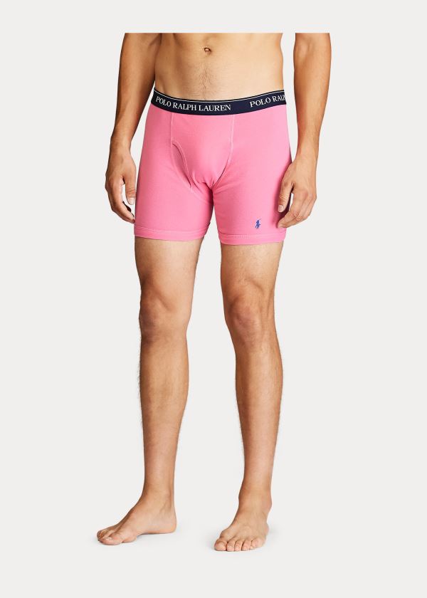 Ralph Lauren Wicking Boxerské Brief 3-Pack Tmavě Blankyt Bílé Blankyt Růžové | AFp7TOWc