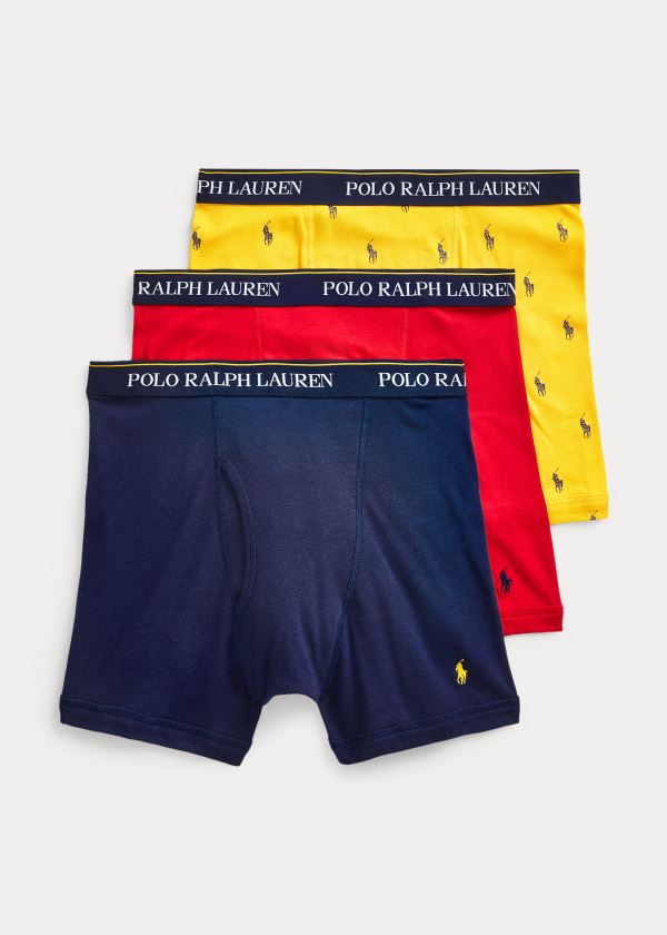 Ralph Lauren Wicking Boxerské Brief 3-Pack Tmavě Blankyt Červené Královská Modrá Blankyt | yZ6qzcsd
