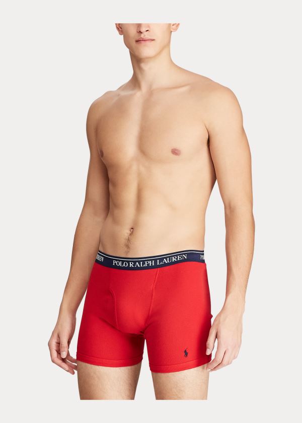 Ralph Lauren Wicking Boxerské Brief 5-Pack Červené Blankyt | FjYUt94M