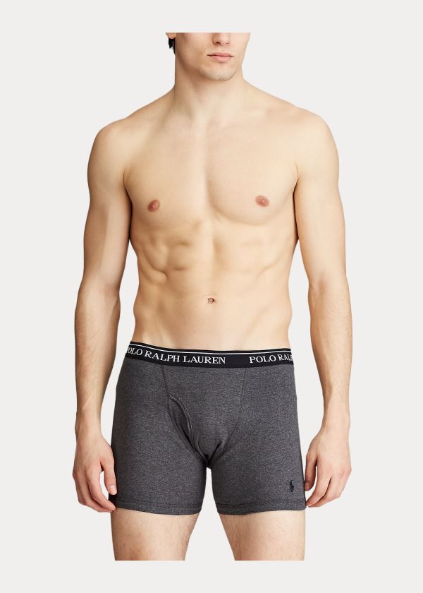 Ralph Lauren Wicking Boxerské Brief 5-Pack Černé Šedé | ssY9G4ZD
