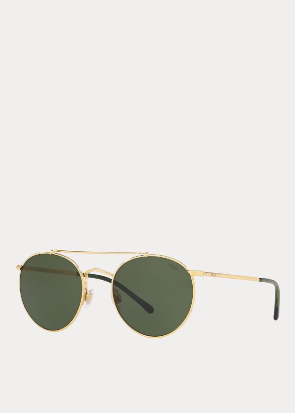 Ralph Lauren Wimbledon Panto Sunglasses Zlaté | 5qx6qkAS