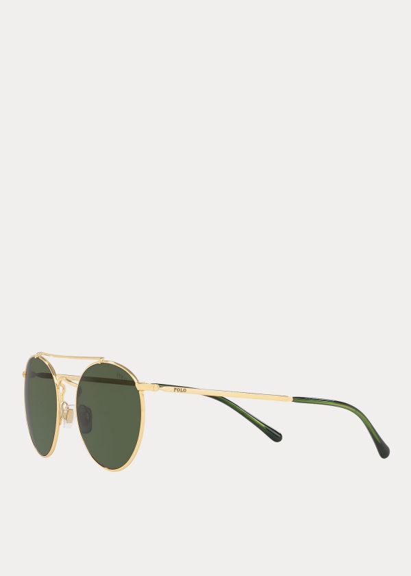Ralph Lauren Wimbledon Panto Sunglasses Zlaté | 5qx6qkAS
