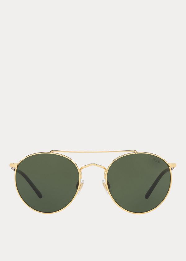 Ralph Lauren Wimbledon Panto Sunglasses Zlaté | 5qx6qkAS