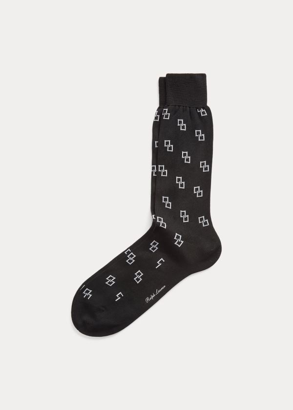 Ralph Lauren Windowpane Šaty Socks Černé | 0A6WpEZs