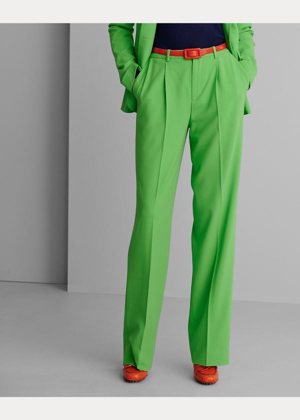 Ralph Lauren Winnifred Wool Crepe Pant Zelene | gYcmvZAR