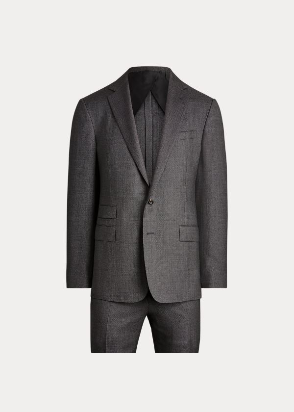 Ralph Lauren Wool Birdseye Suit Tmavě Šedé Krém | 1481AgMR