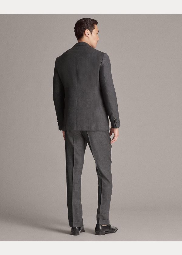 Ralph Lauren Wool Birdseye Suit Tmavě Šedé Krém | 1481AgMR