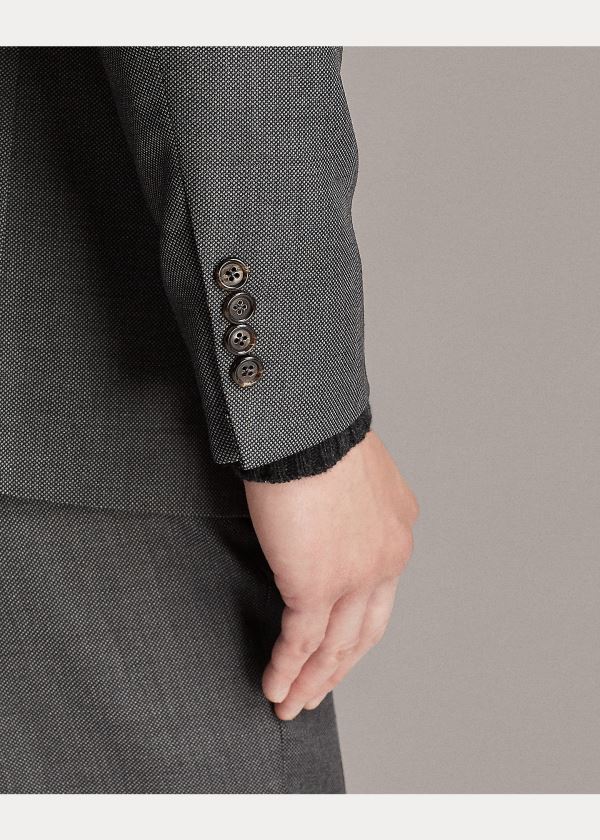 Ralph Lauren Wool Birdseye Suit Tmavě Šedé Krém | 1481AgMR