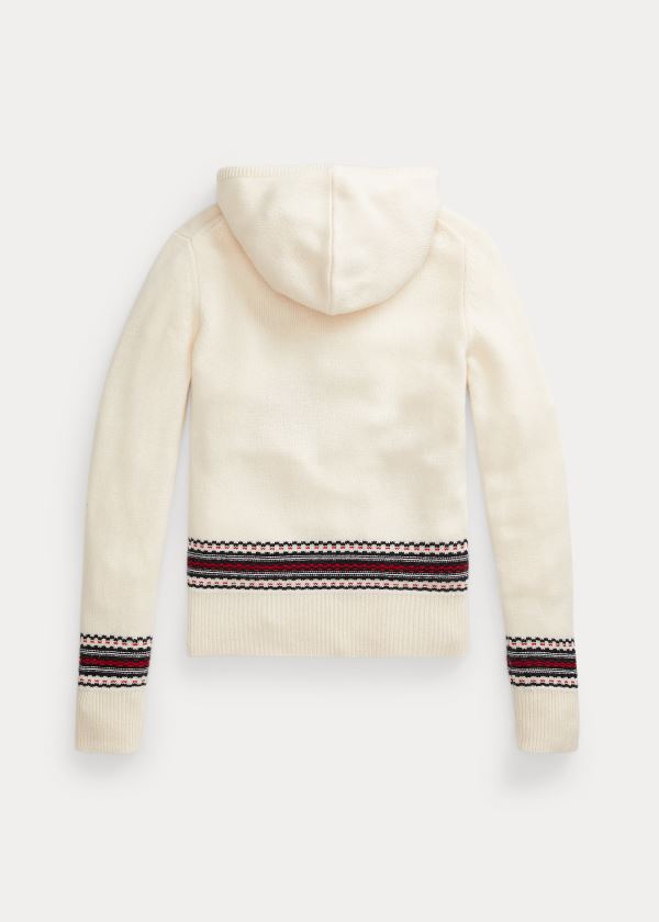 Ralph Lauren Wool-Blend Hoodie Krém Viacfarebný | CAyeVnOl