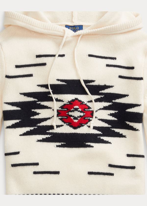 Ralph Lauren Wool-Blend Hoodie Krém Viacfarebný | CAyeVnOl