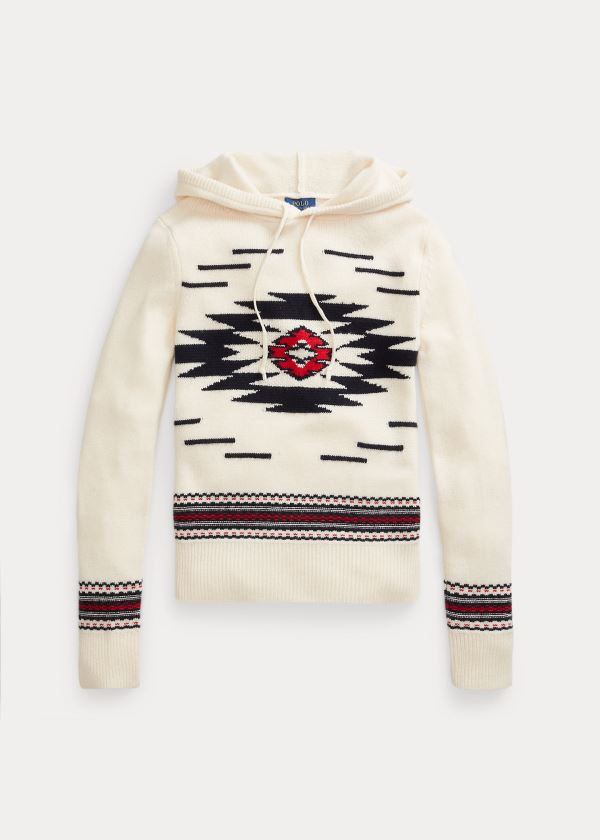 Ralph Lauren Wool-Blend Hoodie Krém Viacfarebný | CAyeVnOl