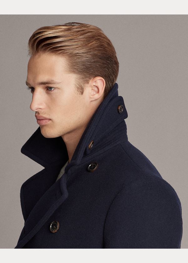 Ralph Lauren Wool-Cashmere Peacoat Tmavě Blankyt | mpyzLfUS