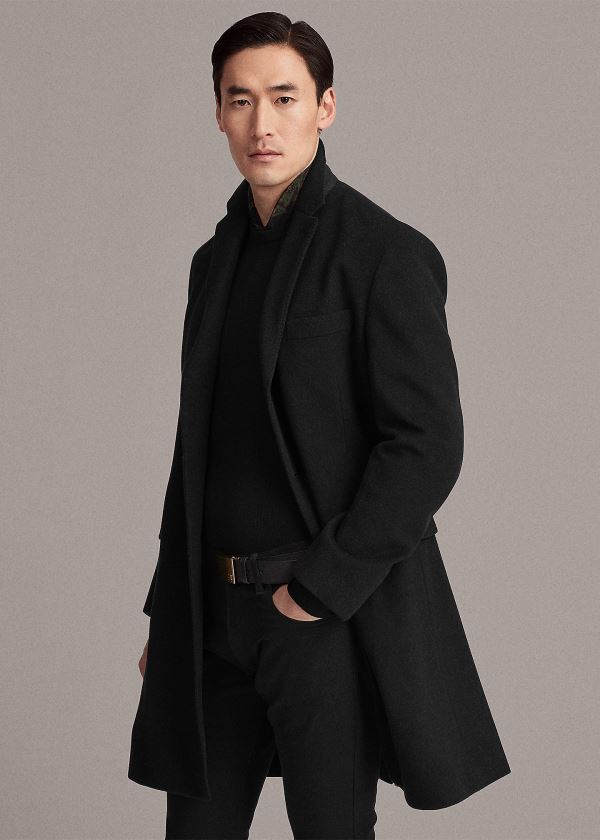 Ralph Lauren Wool-Cashmere Topcoat Černé | RI7fw6hf