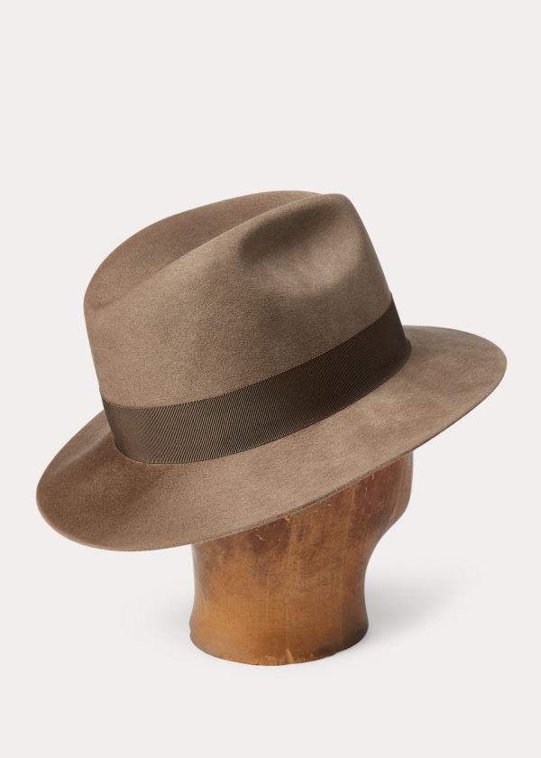 Ralph Lauren Wool Felt Fedora Hnědožlutý | TUt7IGtk