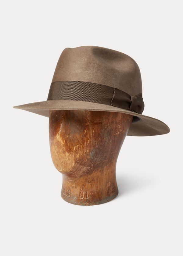 Ralph Lauren Wool Felt Fedora Hnědožlutý | TUt7IGtk