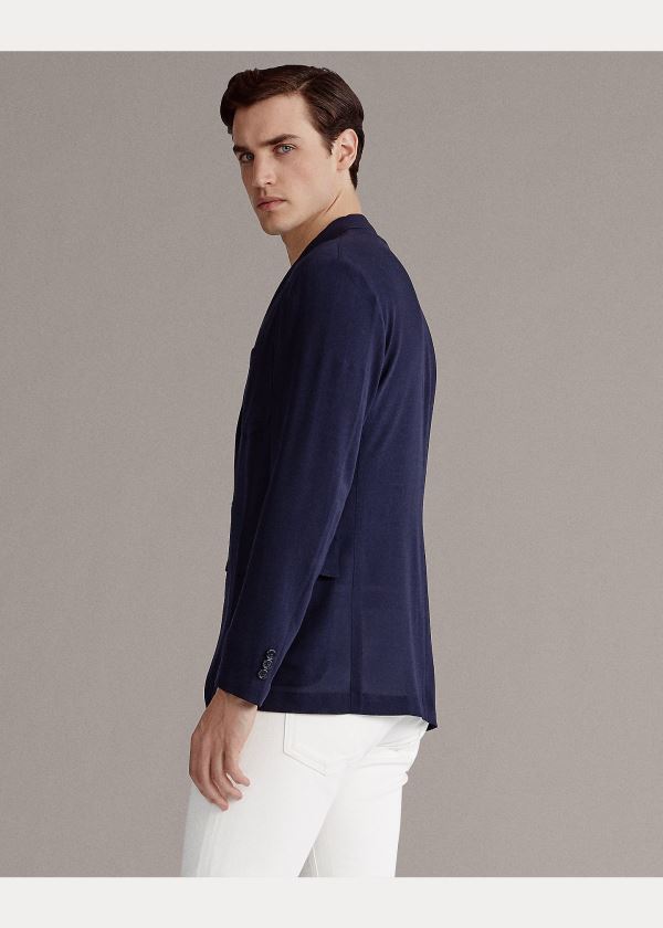 Ralph Lauren Wool Gauze Sportovní Coat Tmavě Blankyt | XLjG3CAu