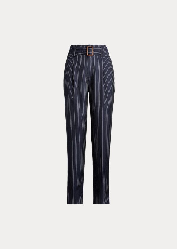 Ralph Lauren Wool Paperbag Pant Tmavě Blankyt | 4PciytoI