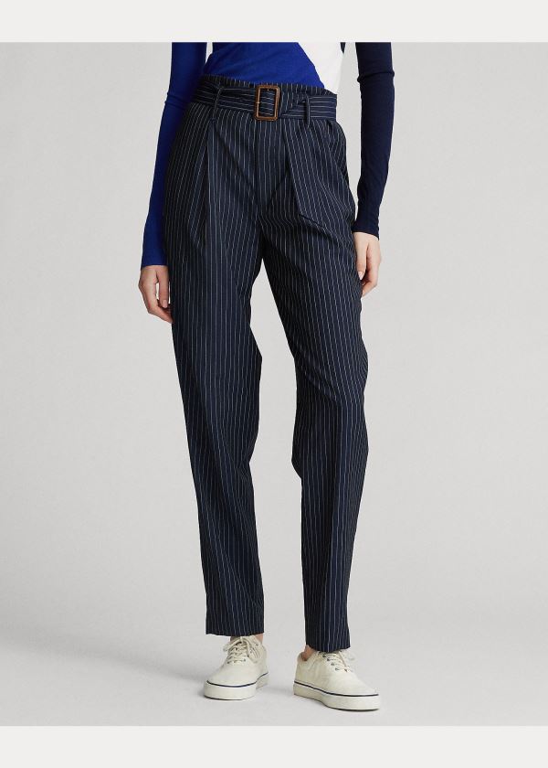 Ralph Lauren Wool Paperbag Pant Tmavě Blankyt | 4PciytoI