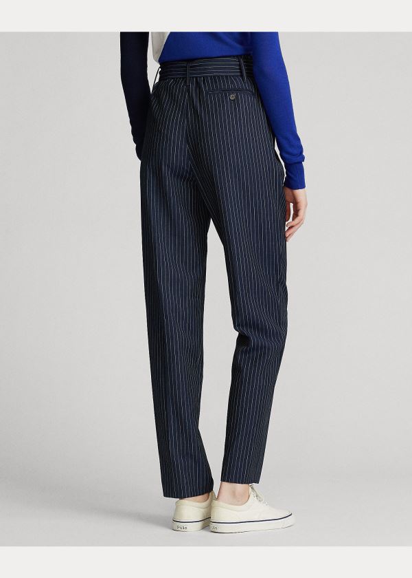 Ralph Lauren Wool Paperbag Pant Tmavě Blankyt | 4PciytoI