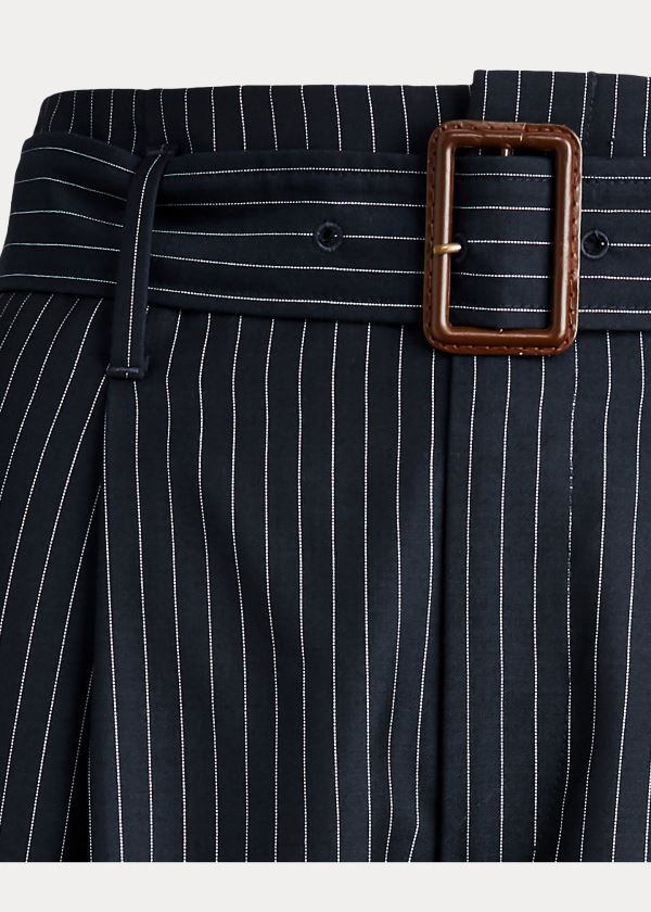 Ralph Lauren Wool Paperbag Pant Tmavě Blankyt | 4PciytoI