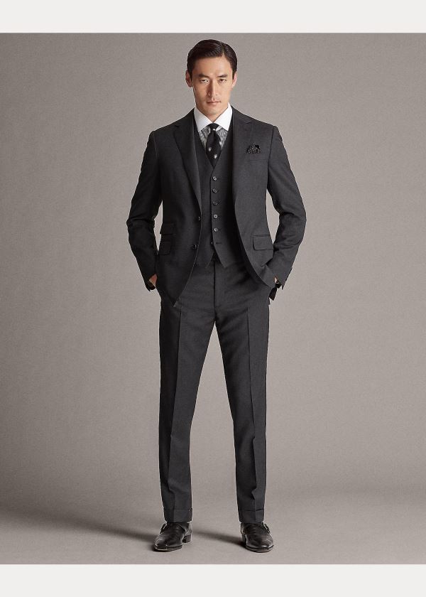 Ralph Lauren Wool Serge Vest Tmavě Šedé | 2W32qTpE