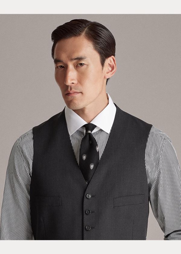 Ralph Lauren Wool Serge Vest Tmavě Šedé | 2W32qTpE