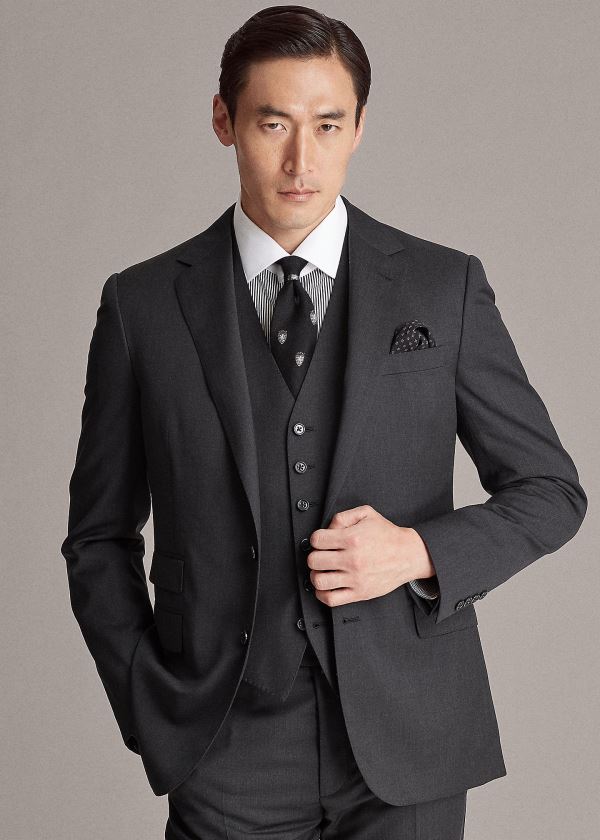 Ralph Lauren Wool Serge Vest Tmavě Šedé | 2W32qTpE