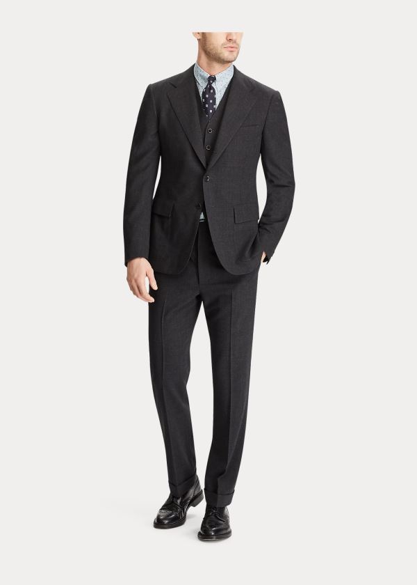 Ralph Lauren Wool Suit Jacket Tmavě Šedé | WNci3aO7