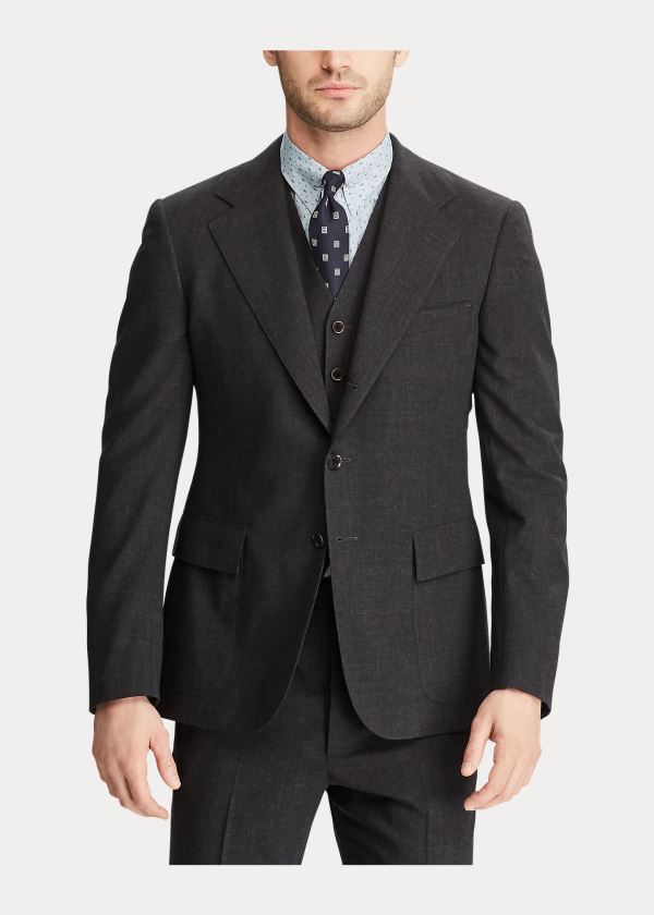 Ralph Lauren Wool Suit Jacket Tmavě Šedé | WNci3aO7