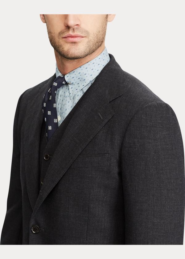 Ralph Lauren Wool Suit Jacket Tmavě Šedé | WNci3aO7