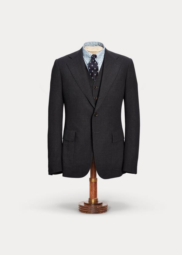 Ralph Lauren Wool Suit Jacket Tmavě Šedé | WNci3aO7