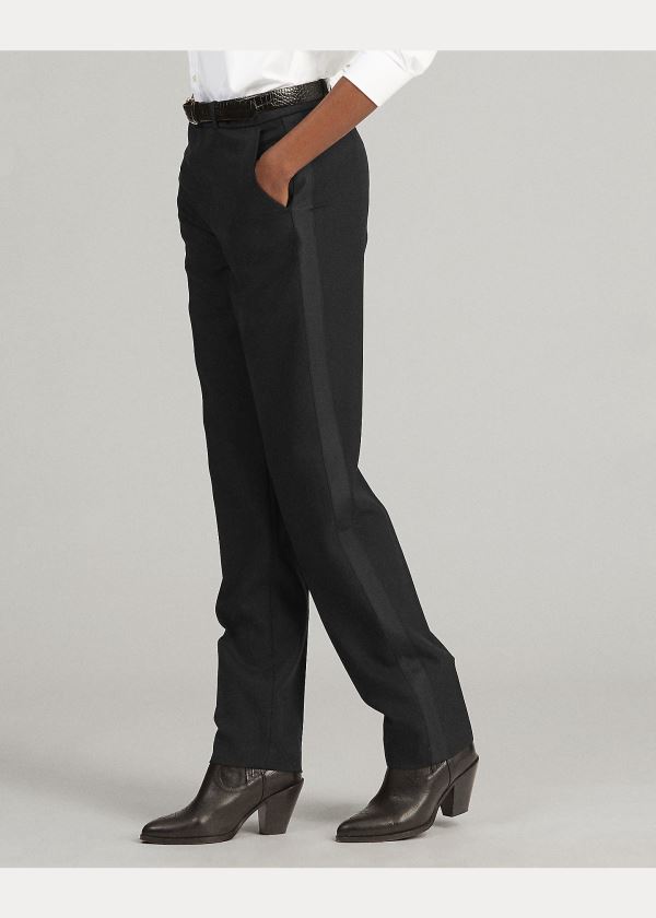 Ralph Lauren Wool Tuxedo Pant Černé | j7vokada