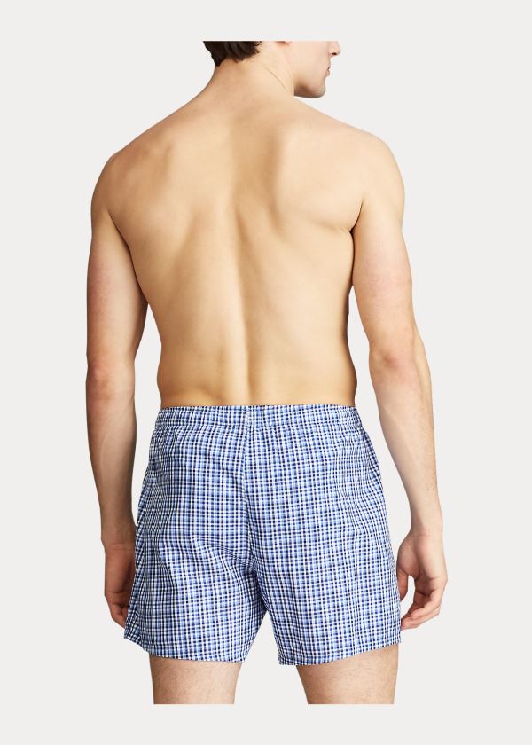 Ralph Lauren Woven Bavlněné Boxerské Blankyt | 0OGTcxbU