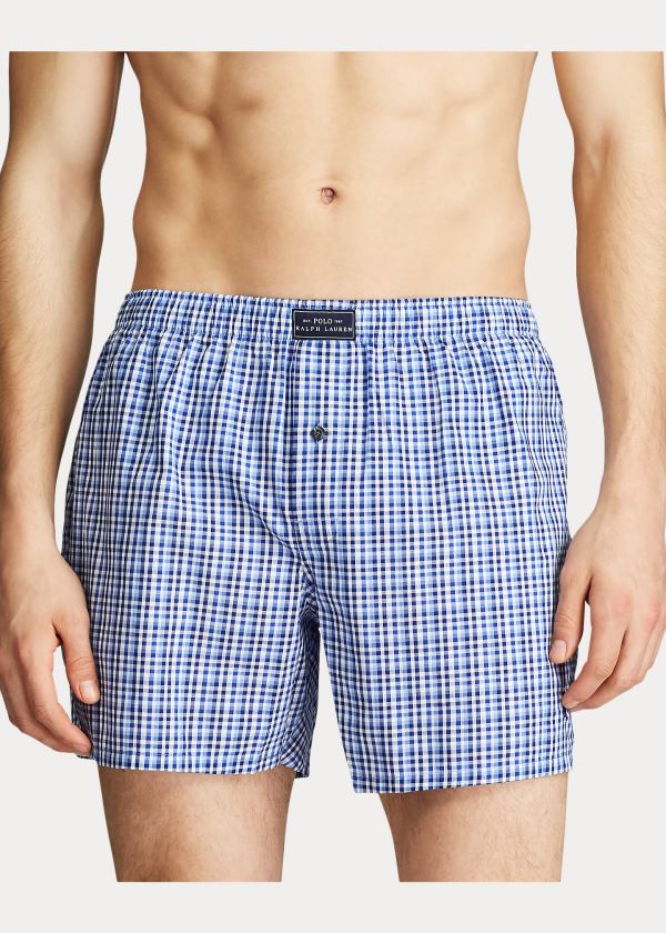 Ralph Lauren Woven Bavlněné Boxerské Blankyt | 0OGTcxbU