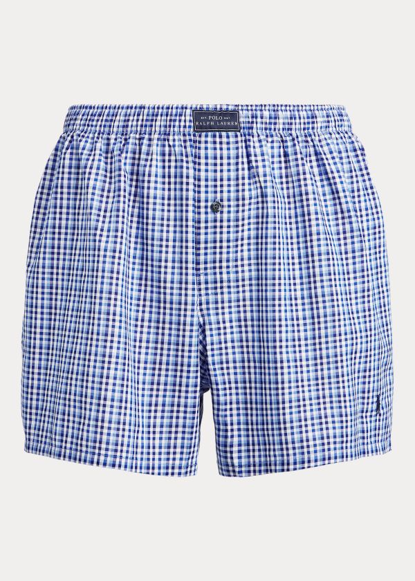 Ralph Lauren Woven Bavlněné Boxerské Blankyt | 0OGTcxbU