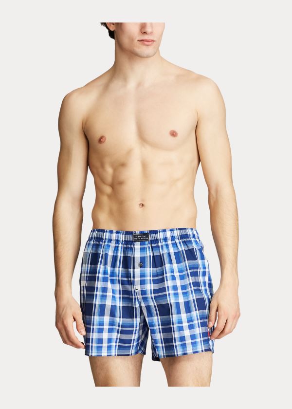Ralph Lauren Woven Bavlněné Boxerské Blankyt Viacfarebný | GDzncxFv