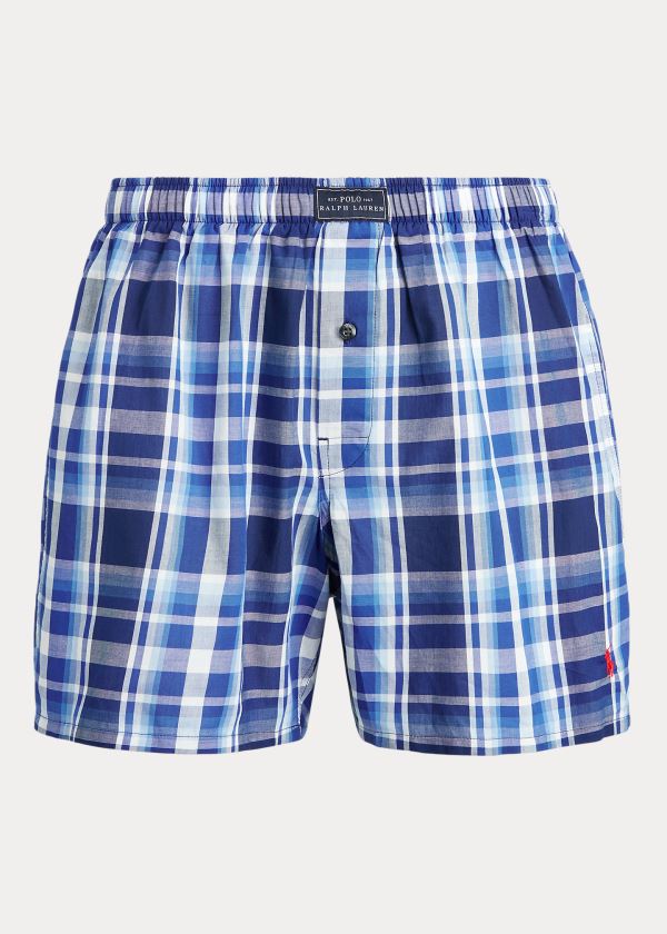 Ralph Lauren Woven Bavlněné Boxerské Blankyt Viacfarebný | GDzncxFv