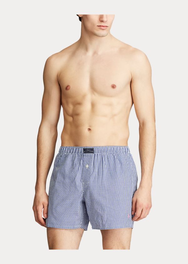 Ralph Lauren Woven Bavlněné Boxerské Blankyt | ryXLsX0Z