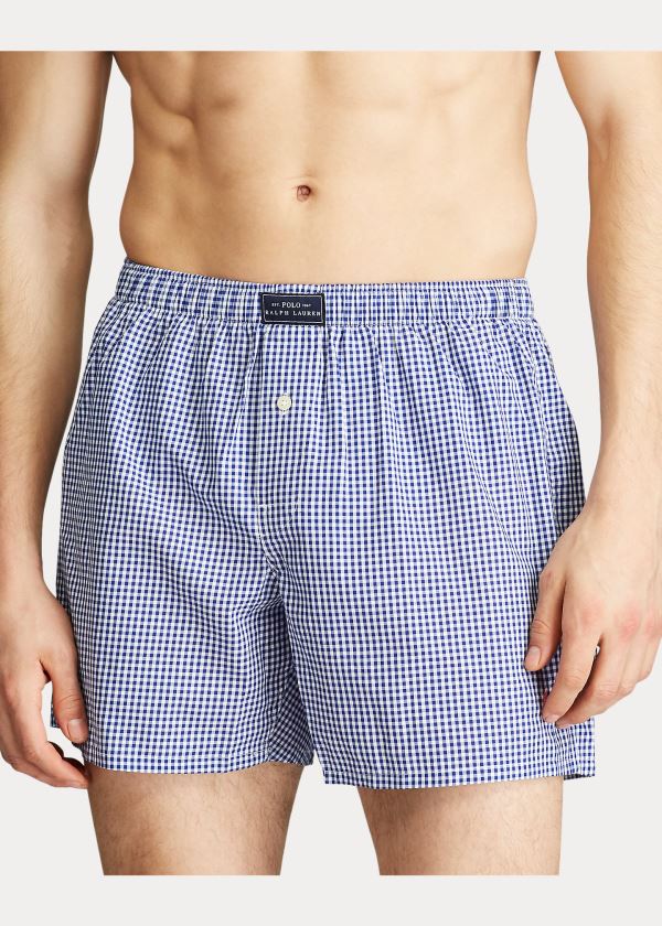Ralph Lauren Woven Bavlněné Boxerské Blankyt | ryXLsX0Z