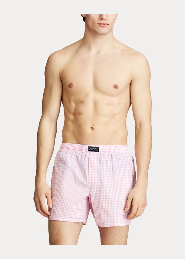 Ralph Lauren Woven Bavlněné Boxerské Růžové | X6bULixR