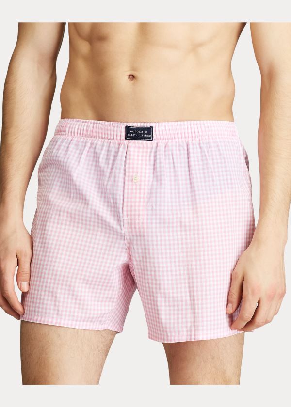 Ralph Lauren Woven Bavlněné Boxerské Růžové | X6bULixR