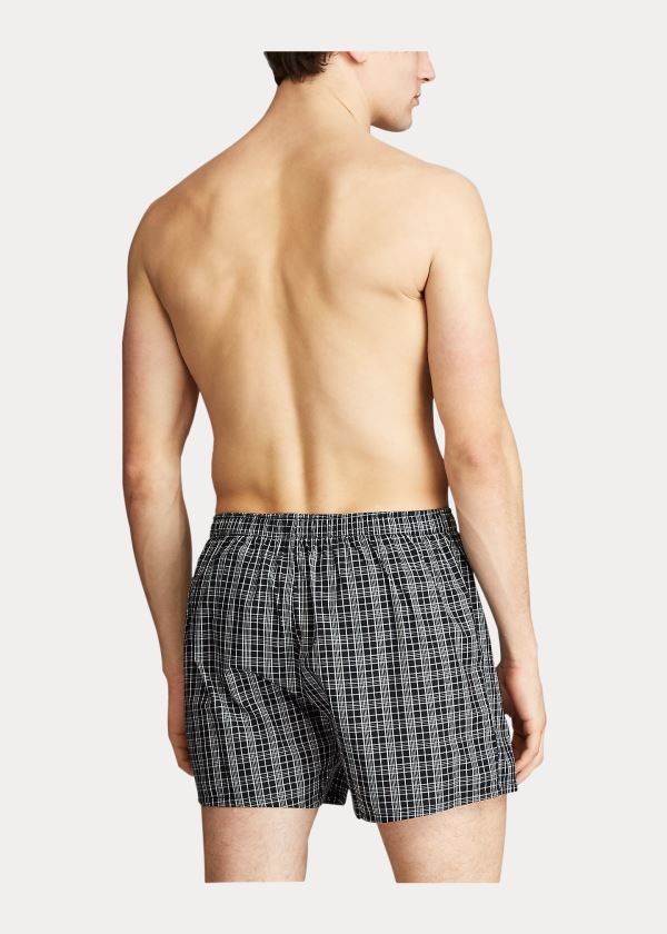 Ralph Lauren Woven Bavlněné Boxerské Tmavě Šedé Proužek | 8KnlCn7R