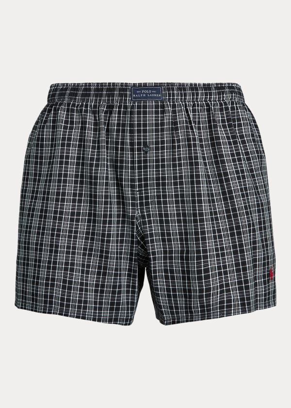 Ralph Lauren Woven Bavlněné Boxerské Tmavě Šedé Proužek | 8KnlCn7R