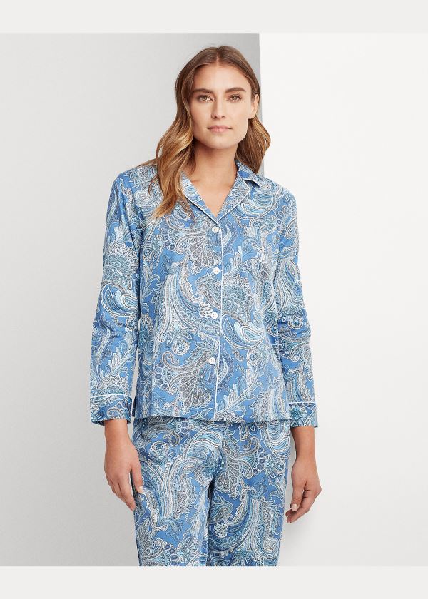 Ralph Lauren Woven Long-Sleeve Sleep Set Blankyt | QnYQsLmU
